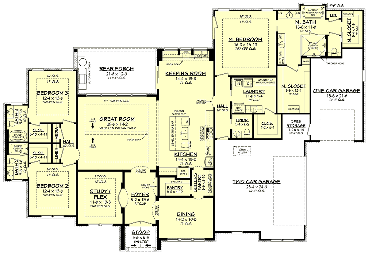 House Plan 80838 Level One