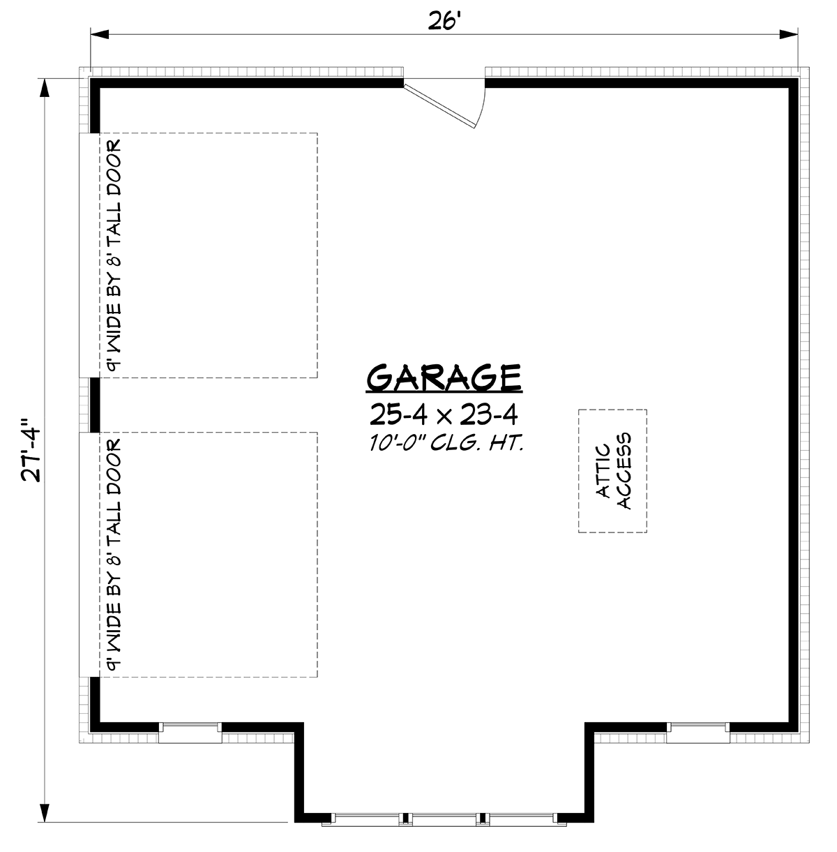 Garage Plan 80840 - 2 Car Garage Level One