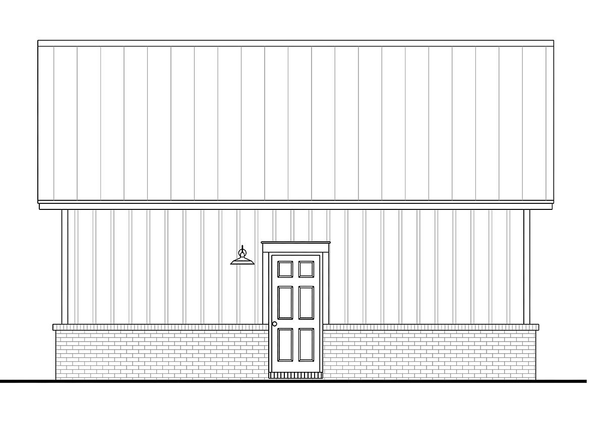 Garage Plan 80840 - 2 Car Garage Rear Elevation