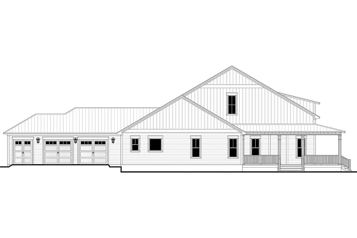 Country, Farmhouse, Southern, Traditional Plan with 2444 Sq. Ft., 3 Bedrooms, 3 Bathrooms, 2 Car Garage Picture 3