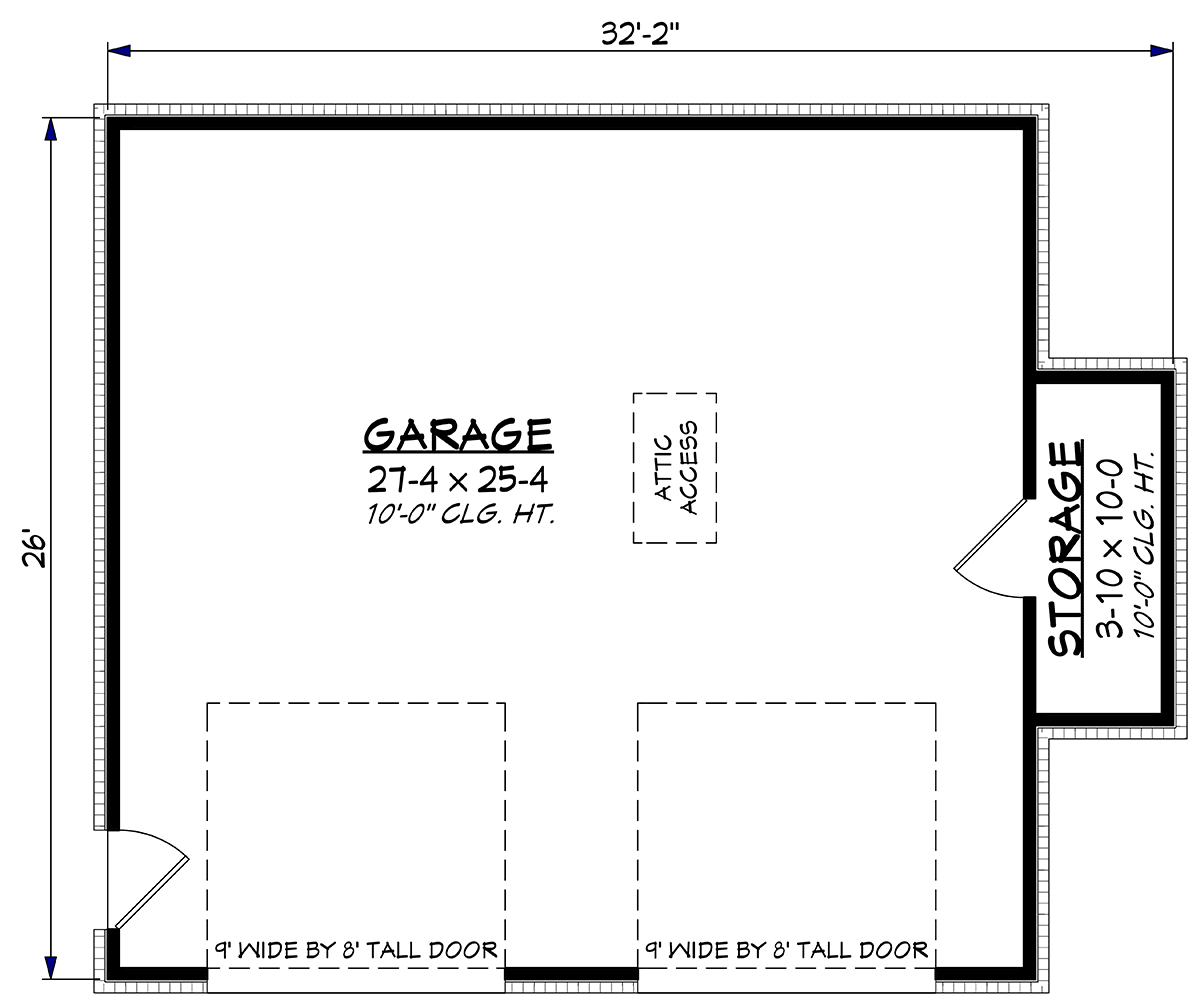 Garage Plan 80843 - 2 Car Garage Level One
