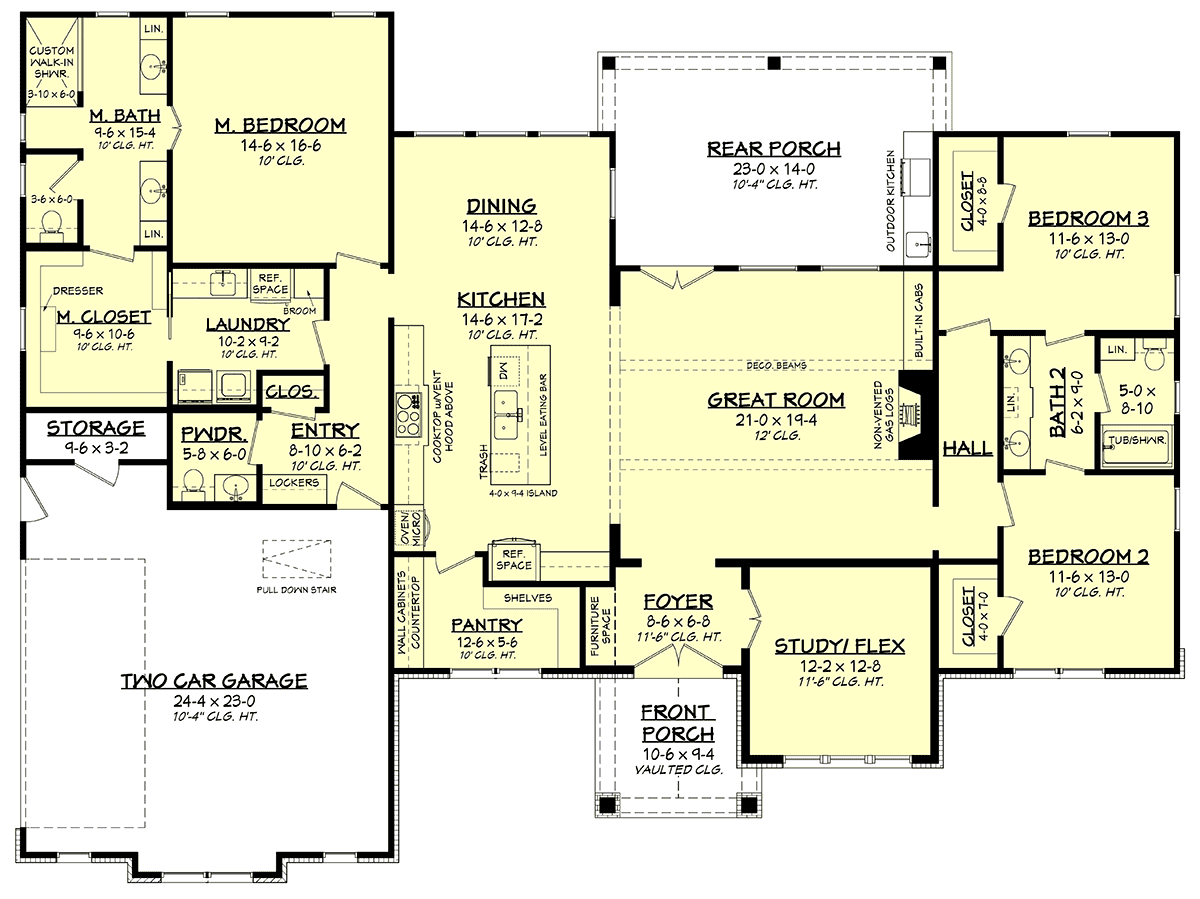 House Plan 80845 Level One