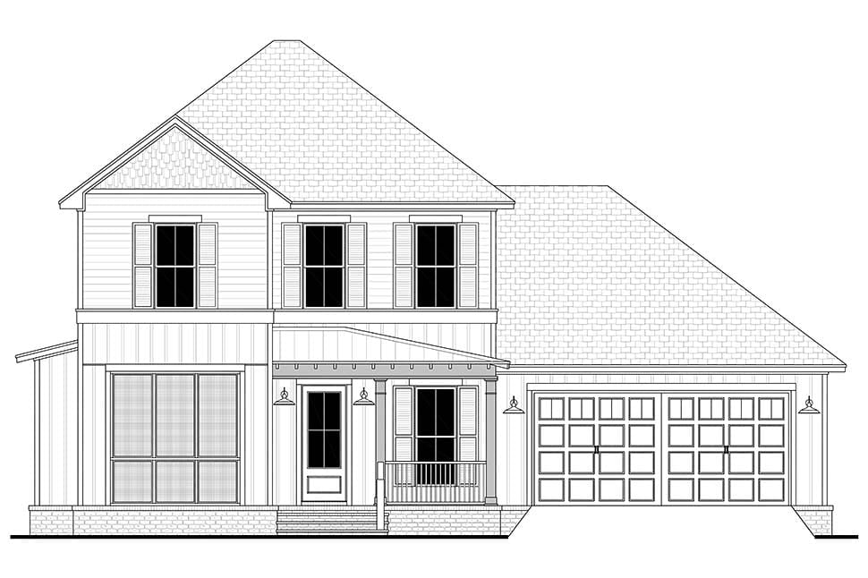 Farmhouse Plan with 2388 Sq. Ft., 3 Bedrooms, 3 Bathrooms, 2 Car Garage Picture 4