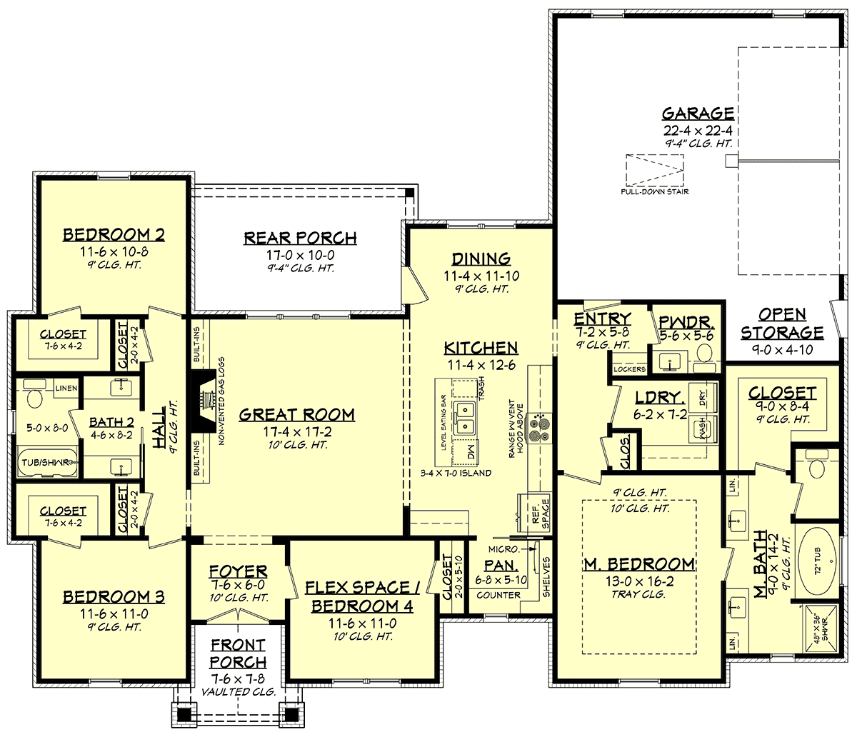 House Plan 80857 Level One