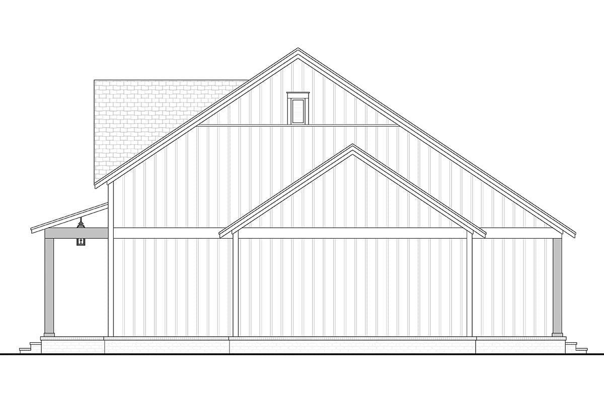 Country, Farmhouse, Traditional Plan with 1263 Sq. Ft., 2 Bedrooms, 2 Bathrooms, 1 Car Garage Picture 2