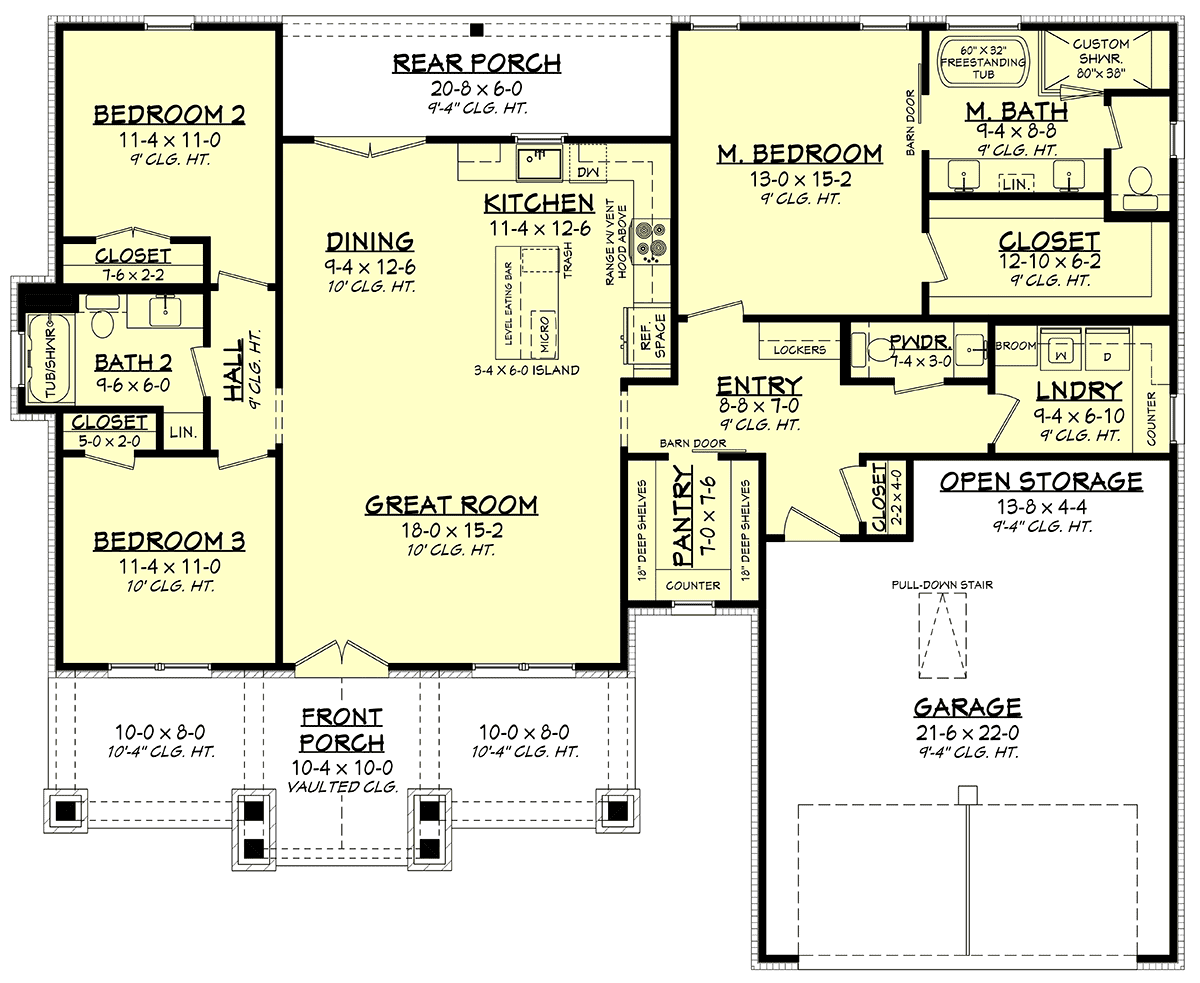 House Plan 80864 Level One