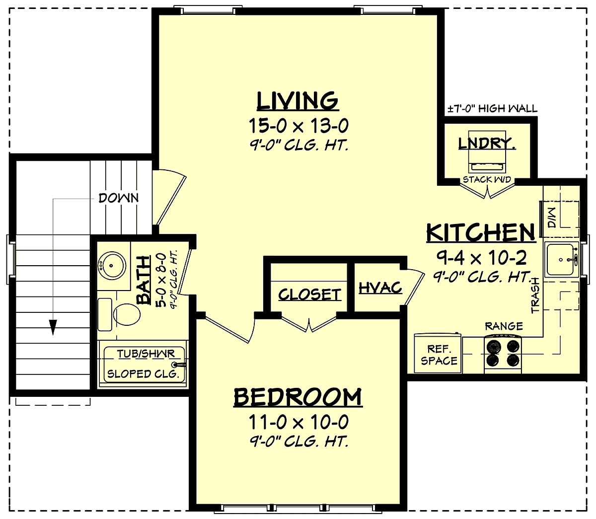Garage-Living Plan 80865 Level Two
