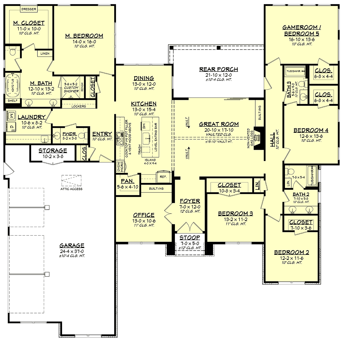 House Plan 80867 Level One