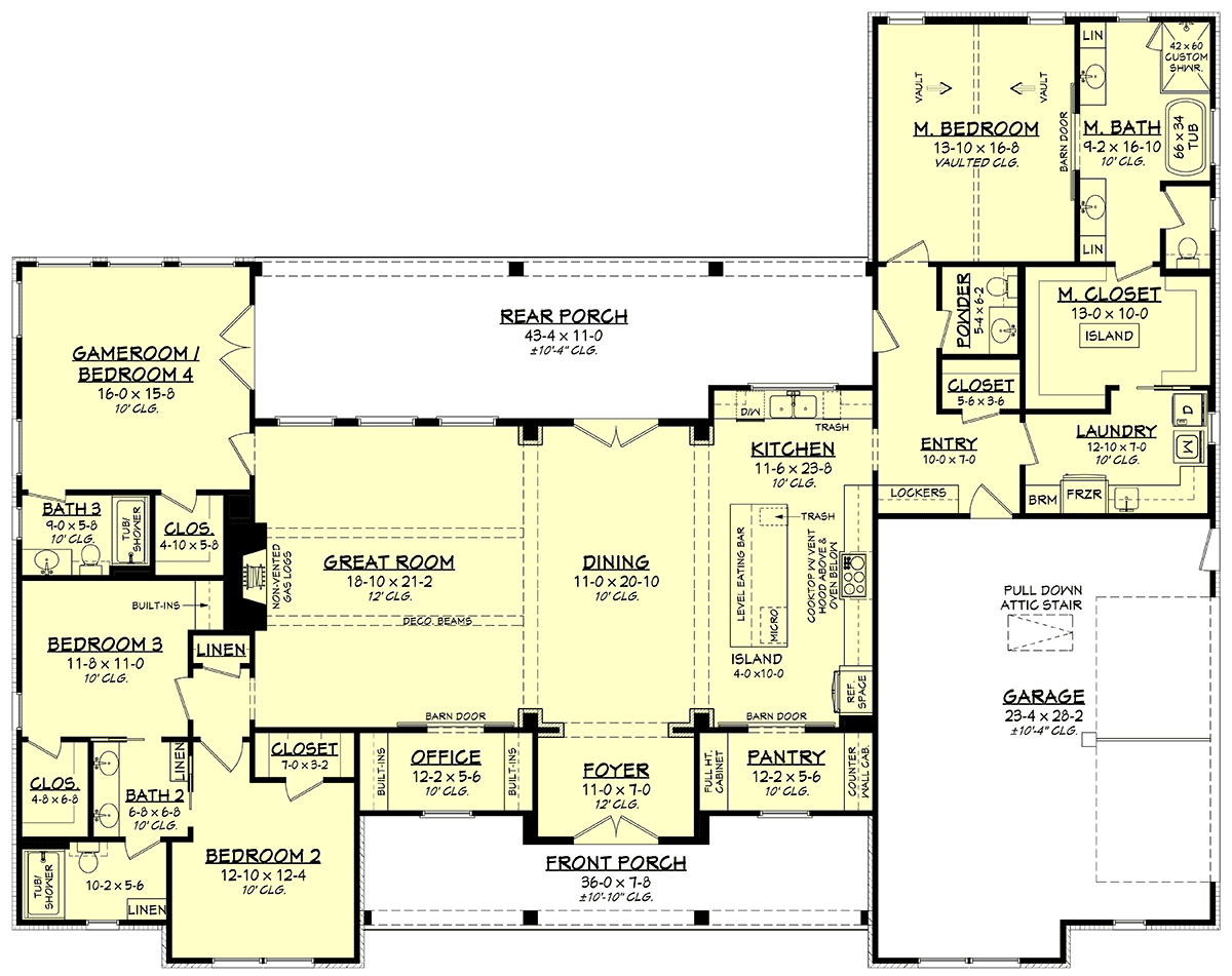House Plan 80880 Level One