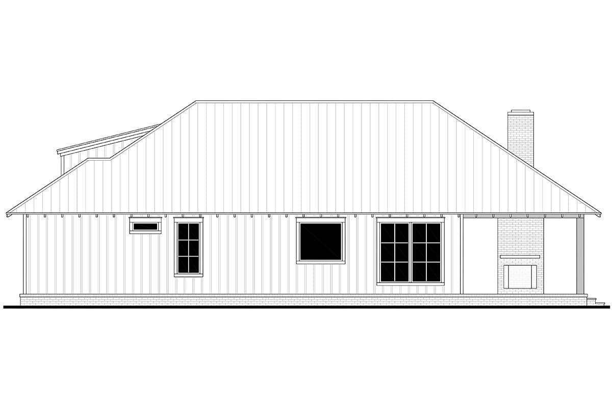 Cabin, Cottage, Country, Craftsman, Southern Plan with 1605 Sq. Ft., 3 Bedrooms, 2 Bathrooms Picture 2