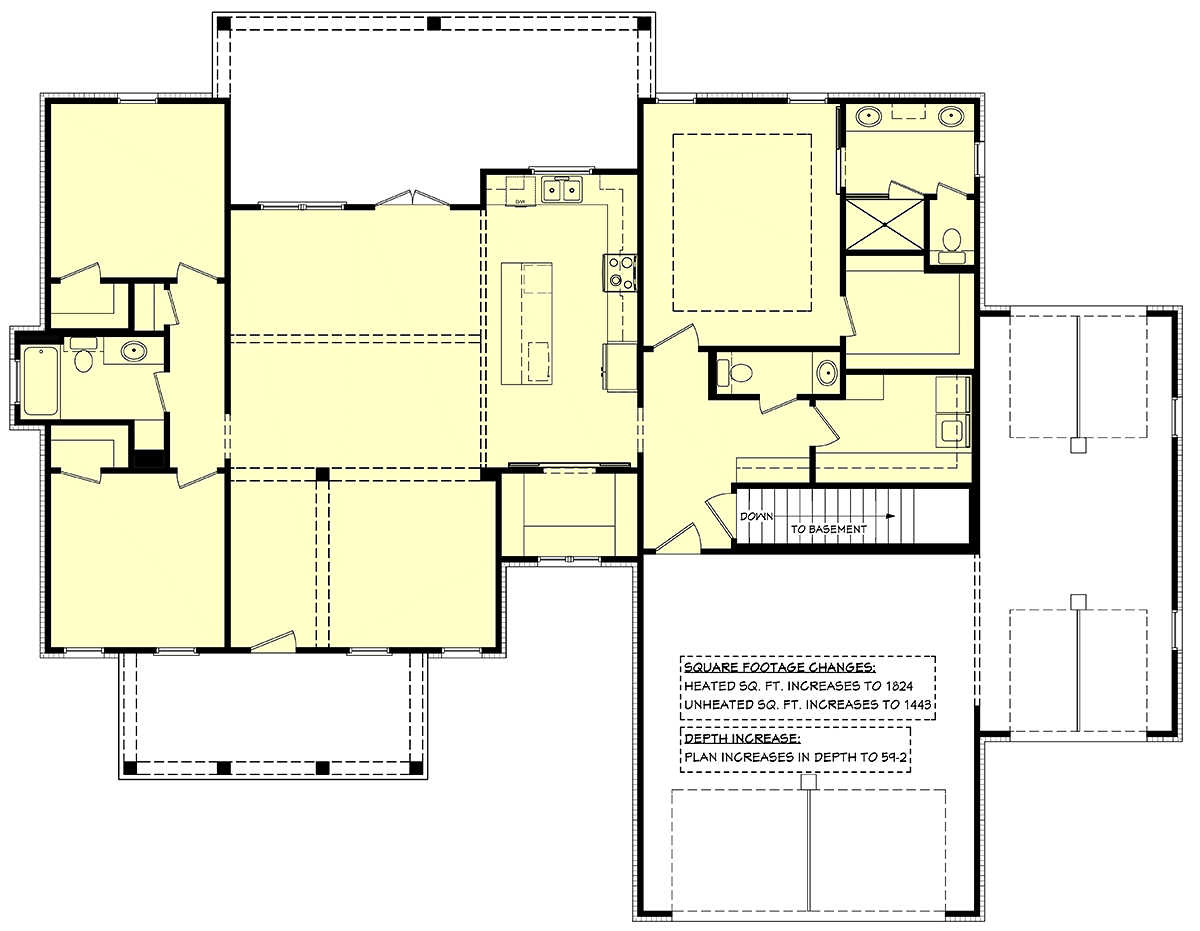 House Plan 80889 Alternate Level One