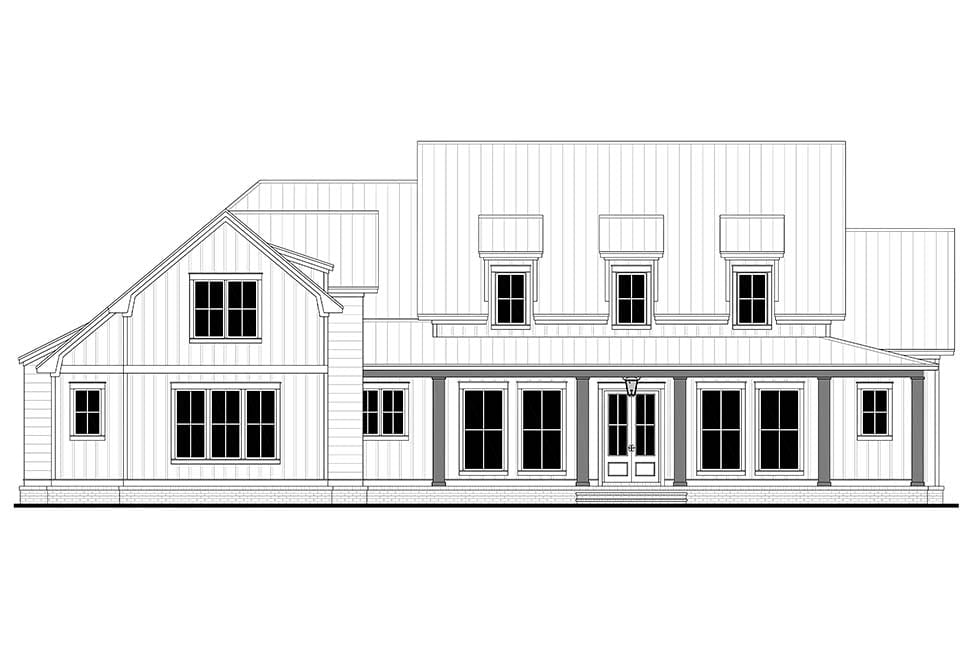 Country, Craftsman, Farmhouse, Southern Plan with 3858 Sq. Ft., 4 Bedrooms, 4 Bathrooms, 3 Car Garage Picture 4