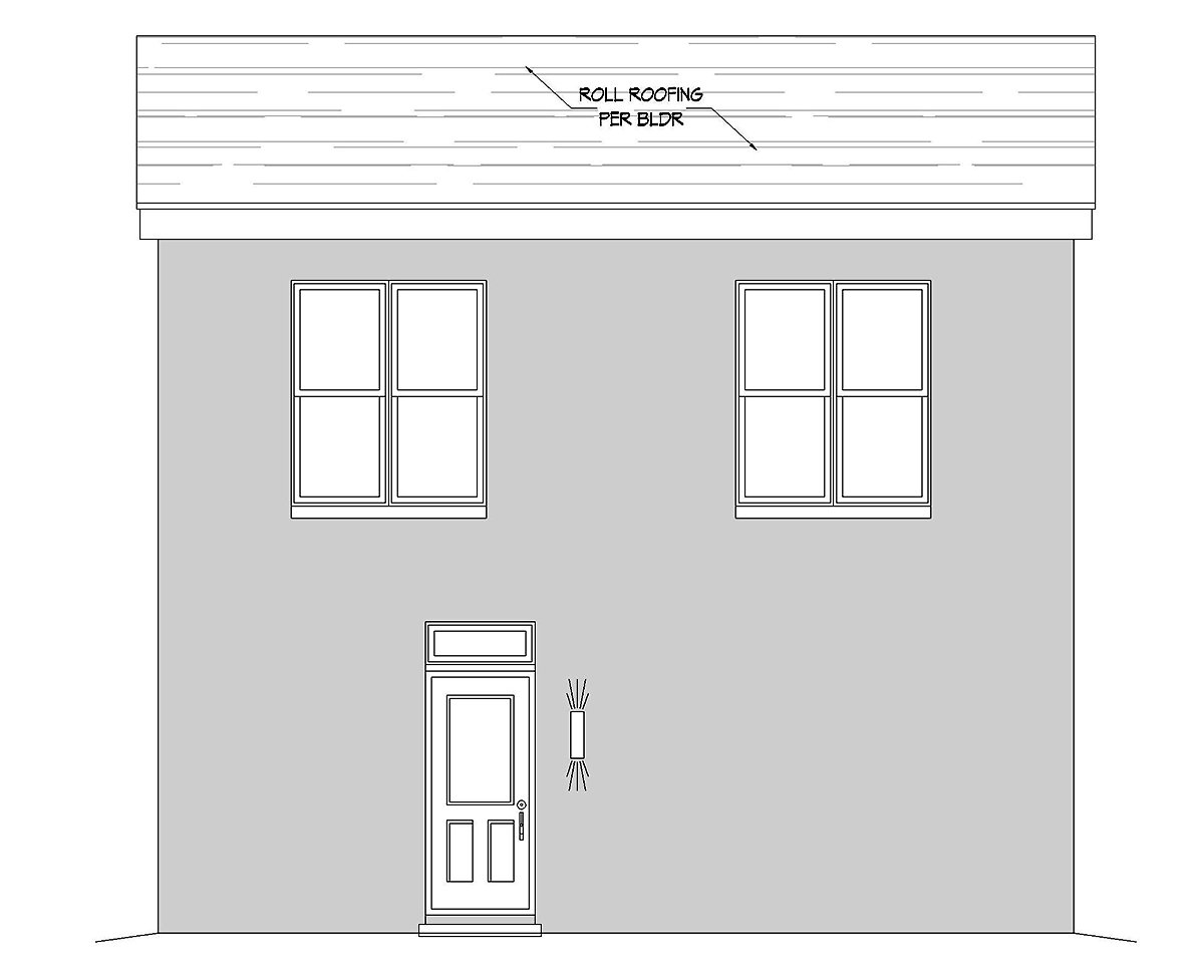 Garage-Living Plan 80901 Rear Elevation