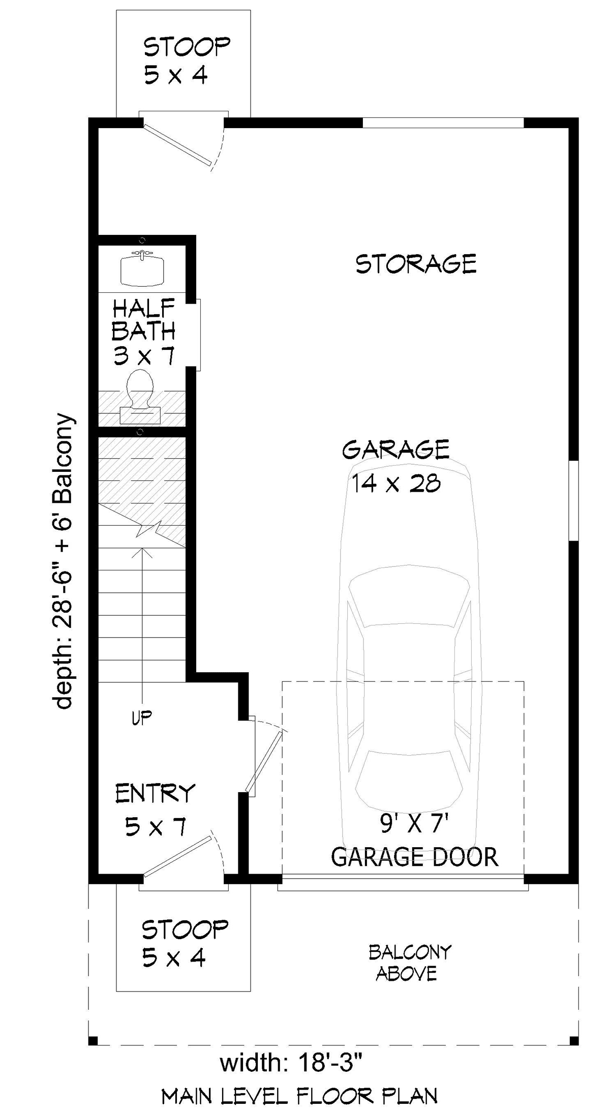 Garage-Living Plan 80902 Level One