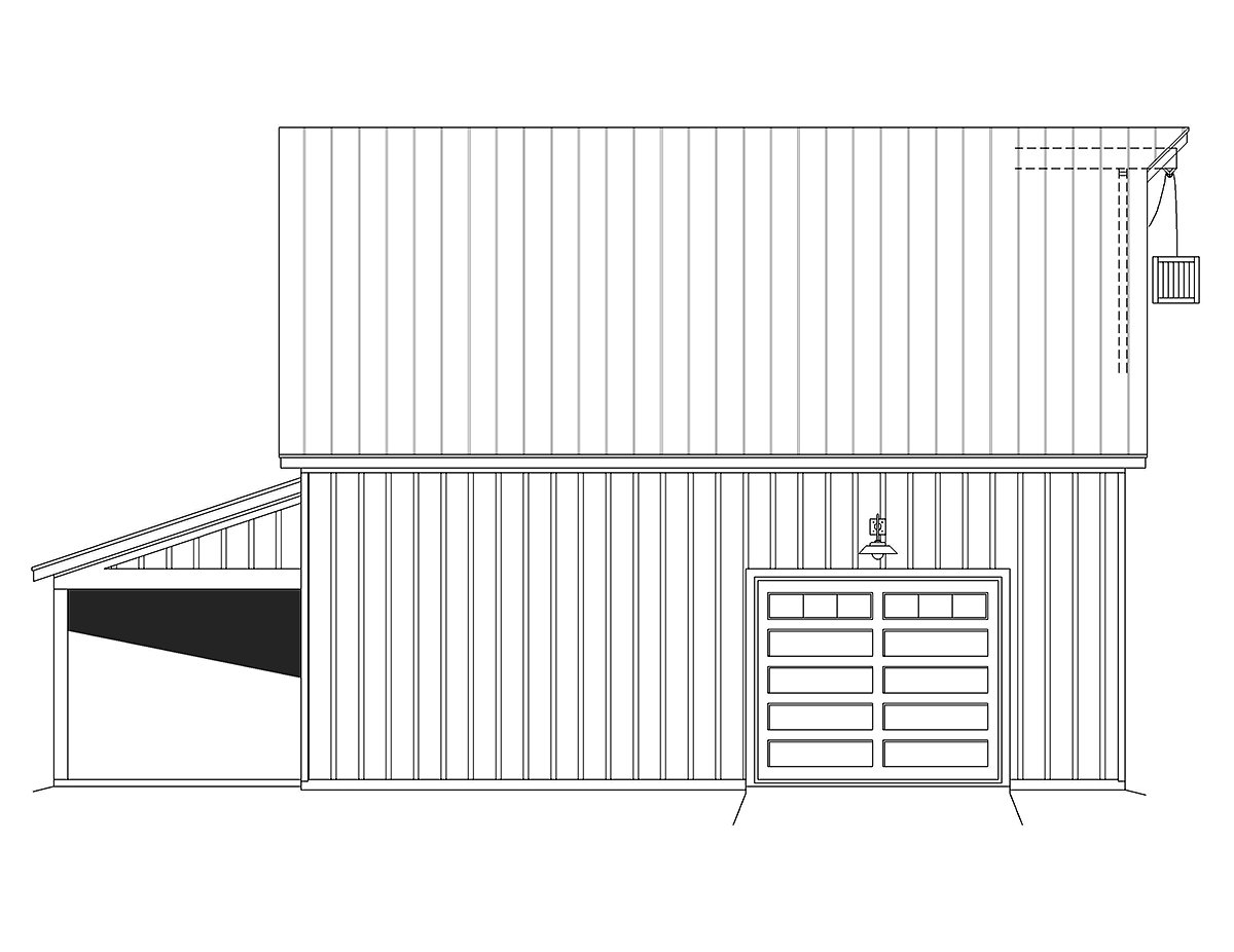 Garage Plan 80914 - 3 Car Garage Rear Elevation