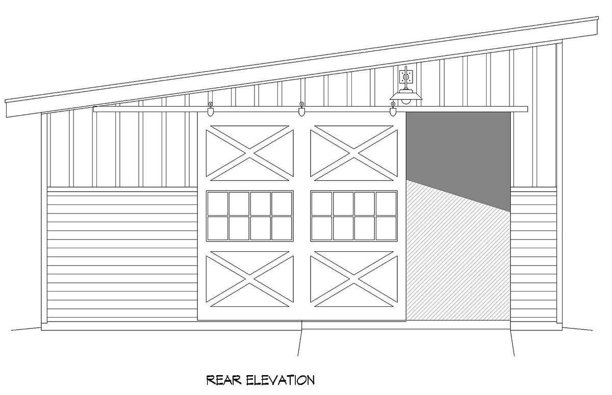 Garage Plan 80917 - 1 Car Garage Rear Elevation