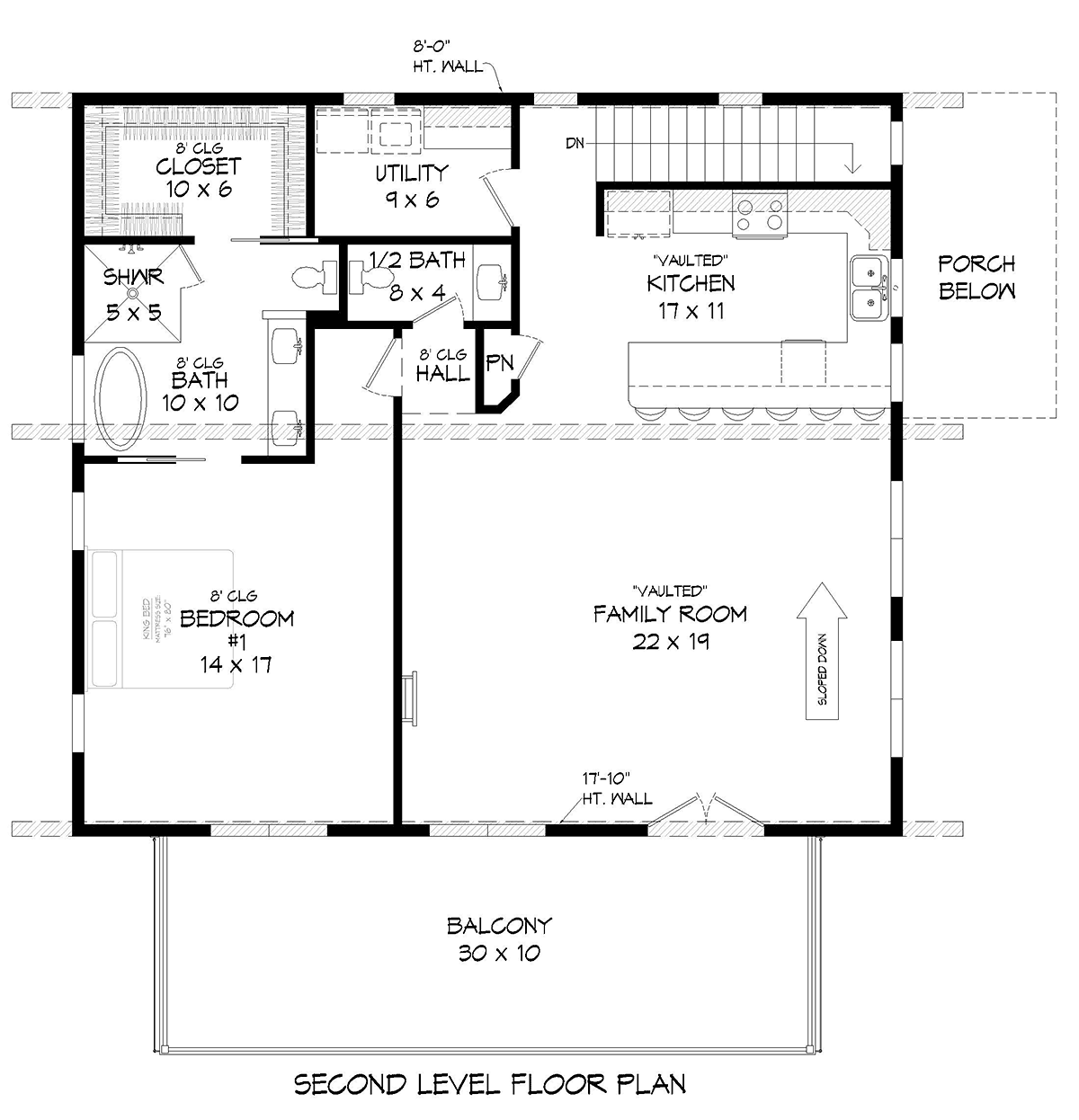Garage-Living Plan 80929 Level Two
