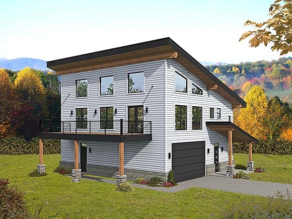 Garage-Living Plan 80929