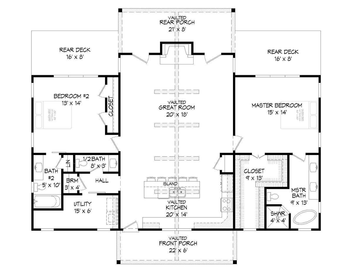 House Plan 80930 Level One