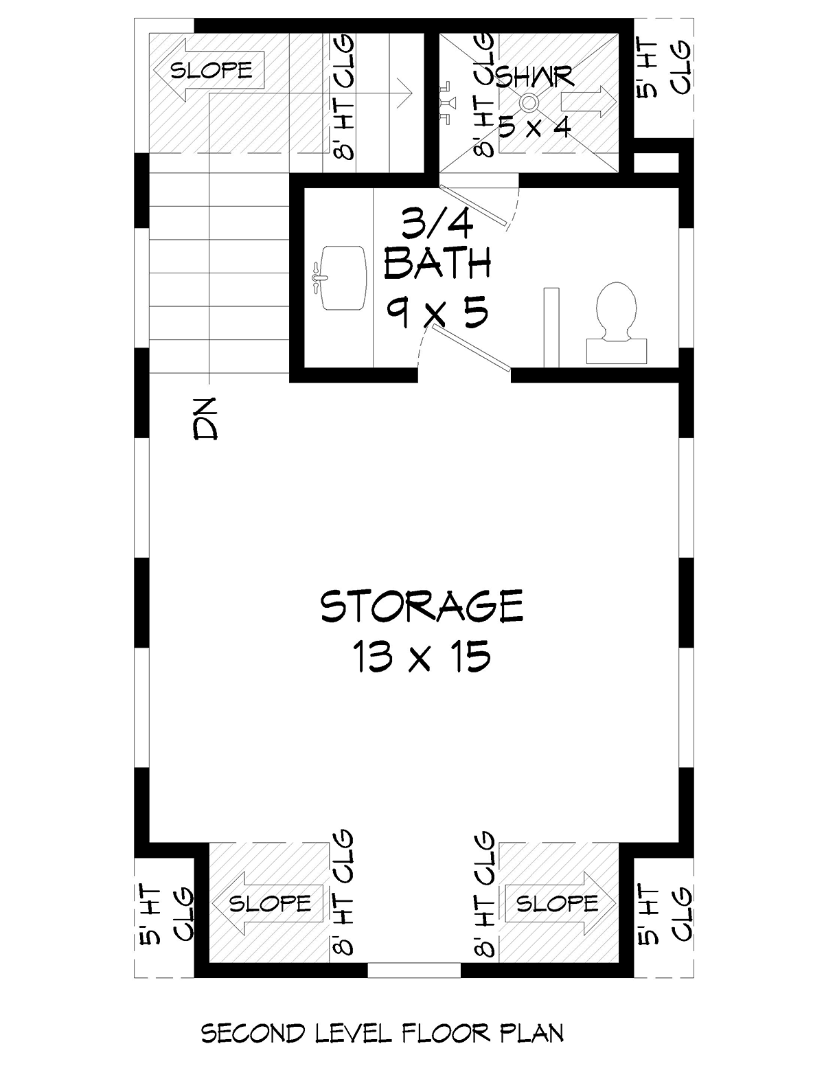 Garage Plan 80931 - 1 Car Garage Level Two