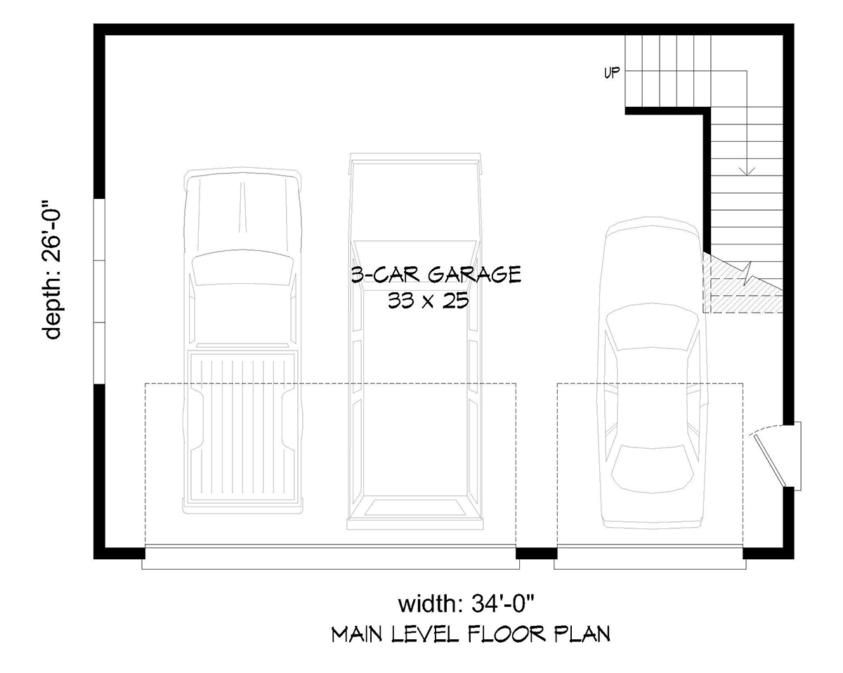 Garage-Living Plan 80941 Level One
