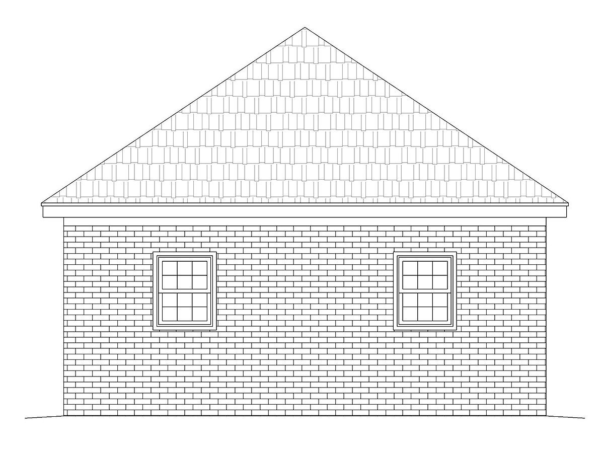 Garage Plan 80952 - 1 Car Garage Rear Elevation