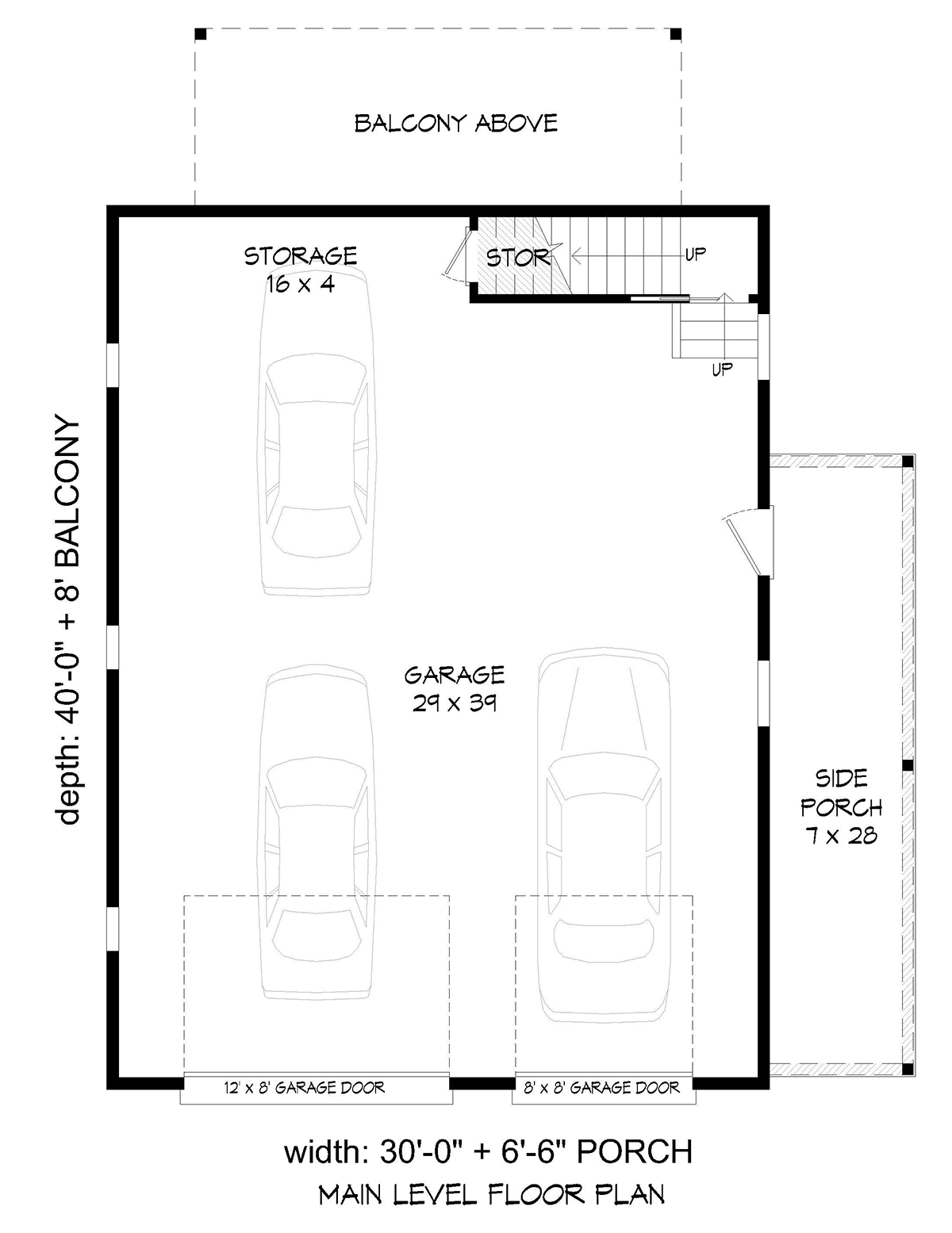 Craftsman, Farmhouse, Traditional 3 Car Garage Apartment Plan 80968 Level One