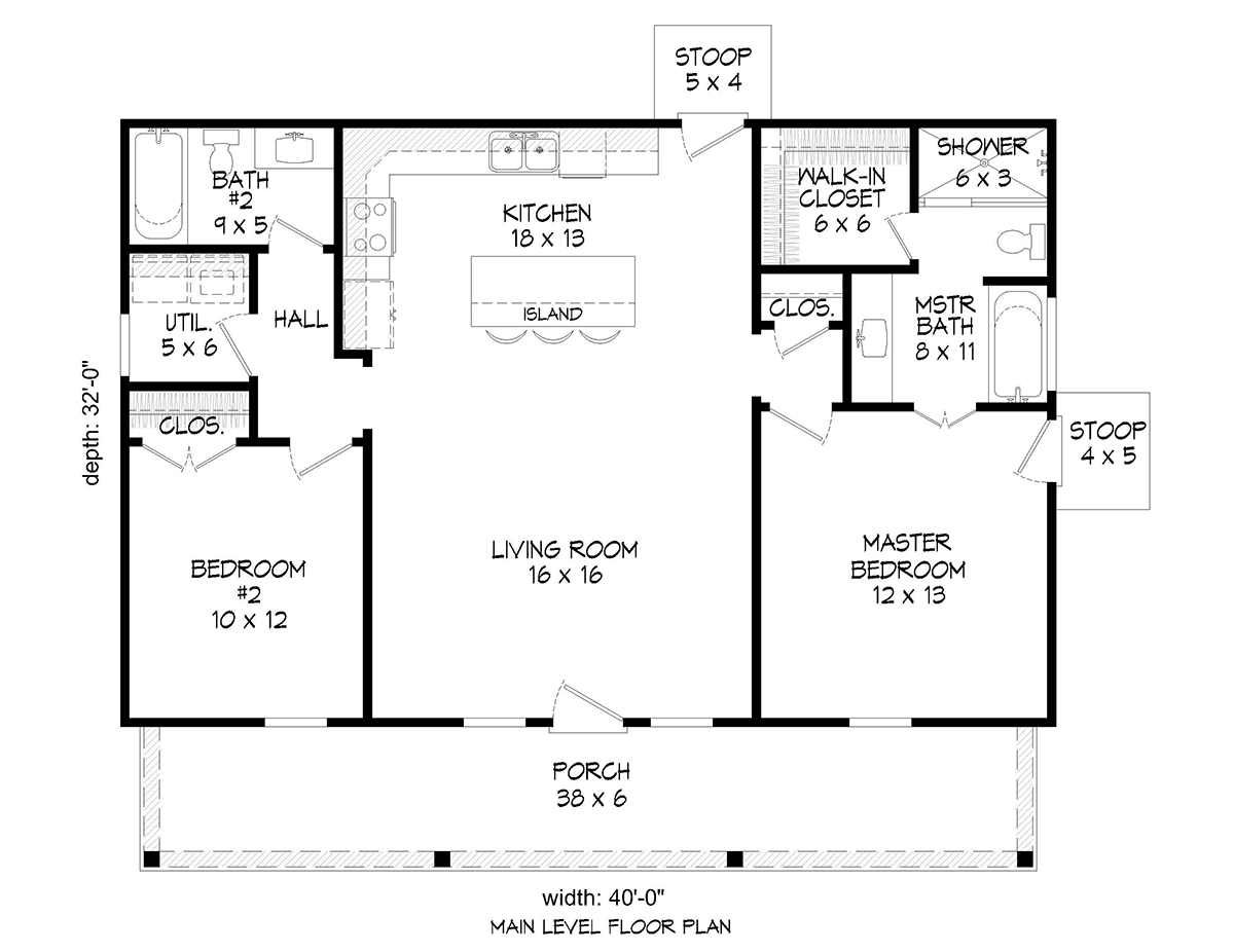 House Plan 80974 Level One
