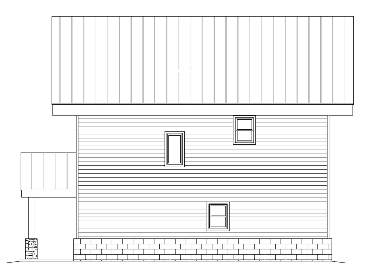 Coastal, Contemporary, Modern Garage-Living Plan 80976 with 2 Bed, 3 Bath, 2 Car Garage Rear Elevation