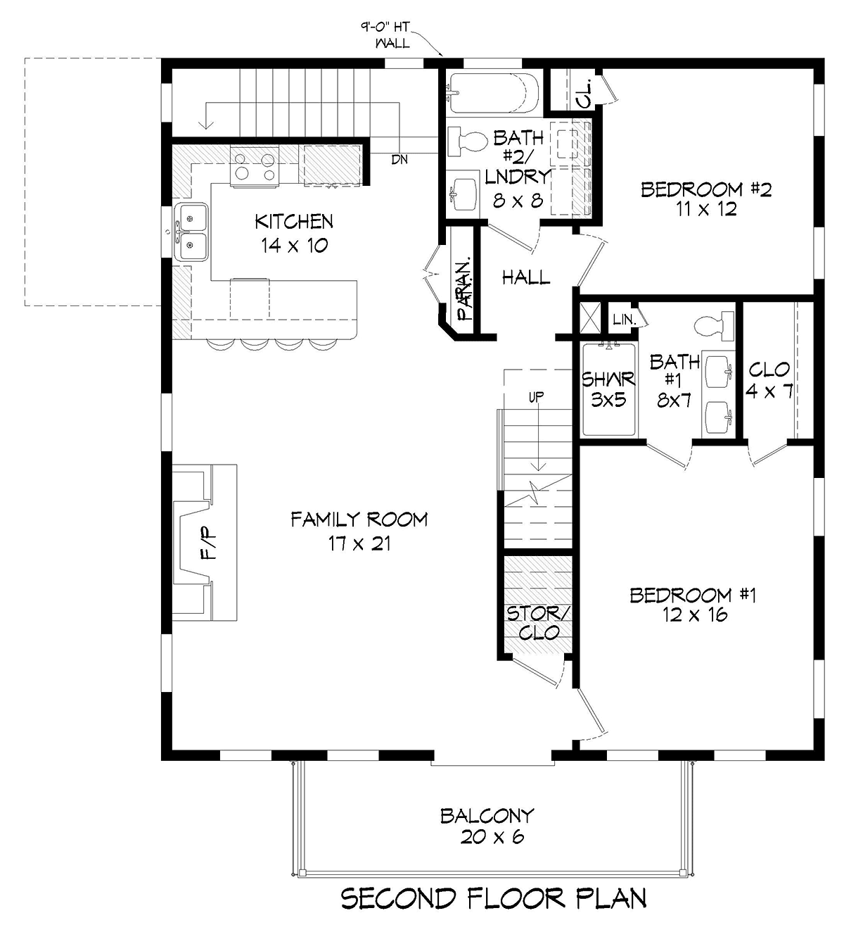 Coastal, Contemporary, Modern Garage-Living Plan 80979 with 3 Bed, 4 Bath, 2 Car Garage Level Two