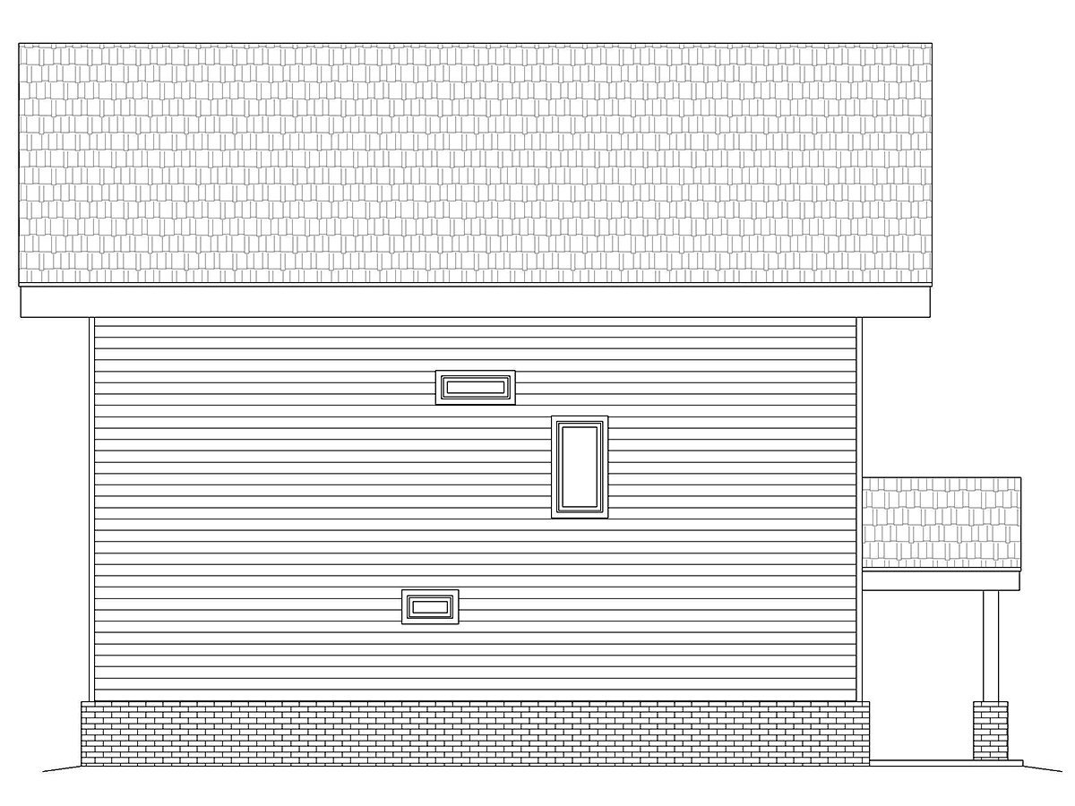 Coastal, Contemporary, Modern Garage-Living Plan 80979 with 3 Bed, 4 Bath, 2 Car Garage Rear Elevation