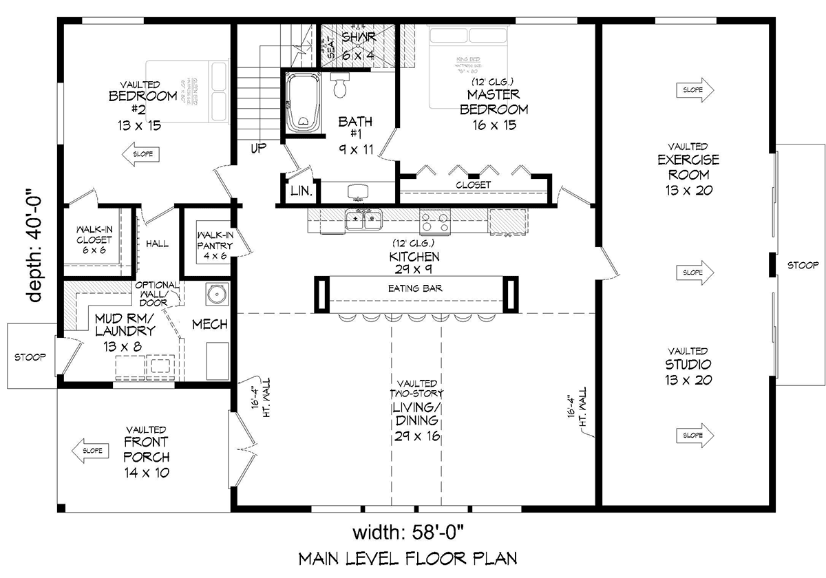 House Plan 80981 Level One