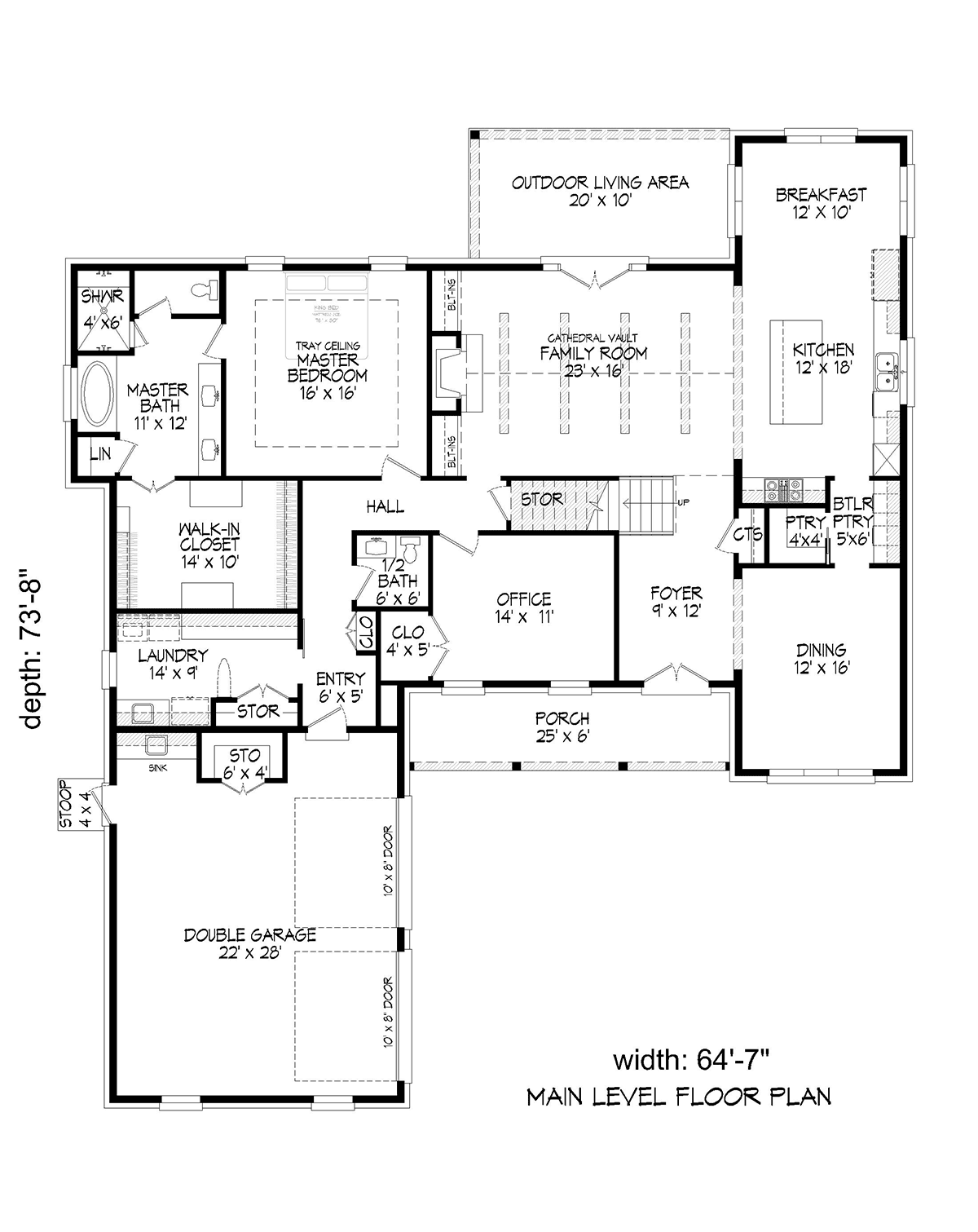 House Plan 80992 Level One