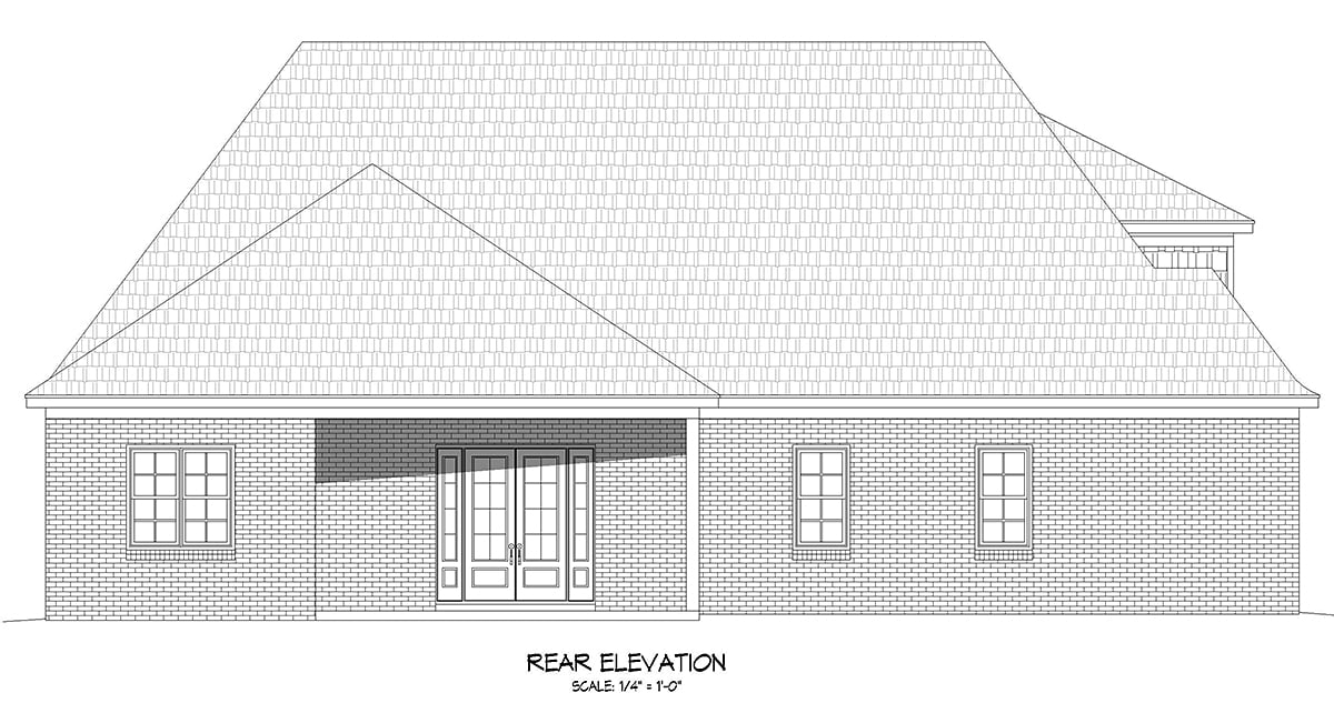 House Plan 80992 Rear Elevation