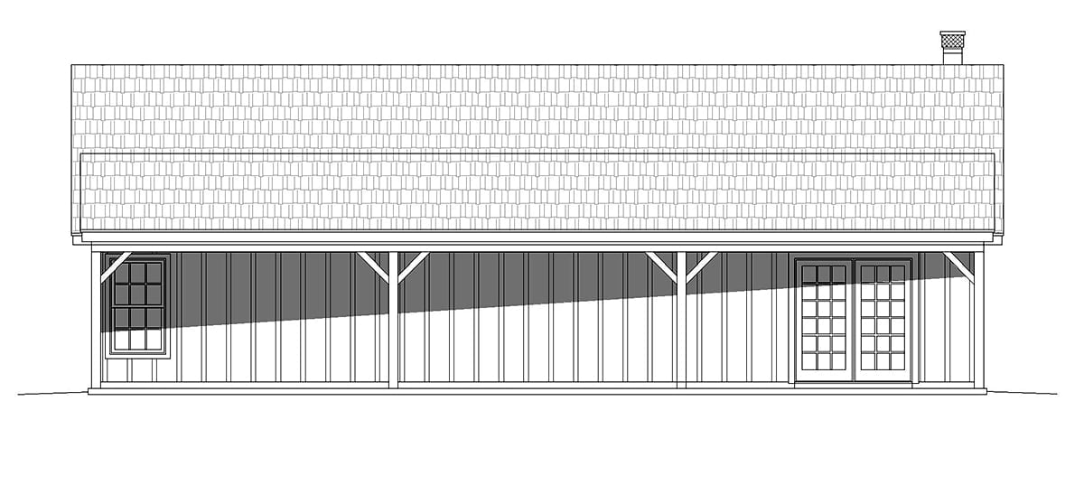 House Plan 80997 Rear Elevation