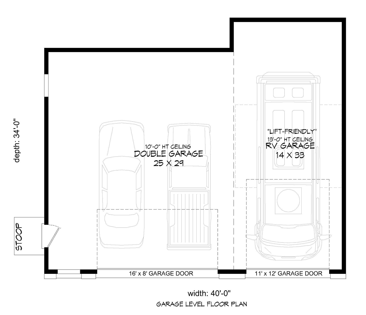 Garage Plan 80998 - 3 Car Garage Level One