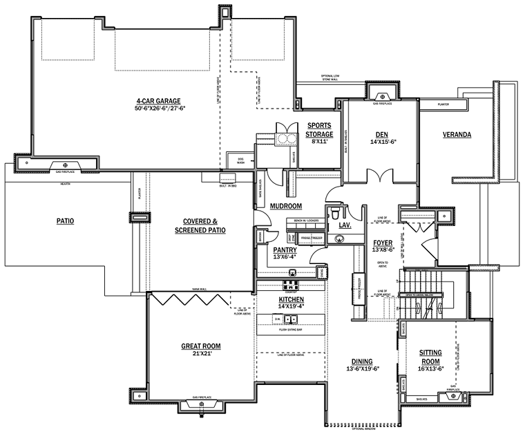 House Plan 81189 Level One