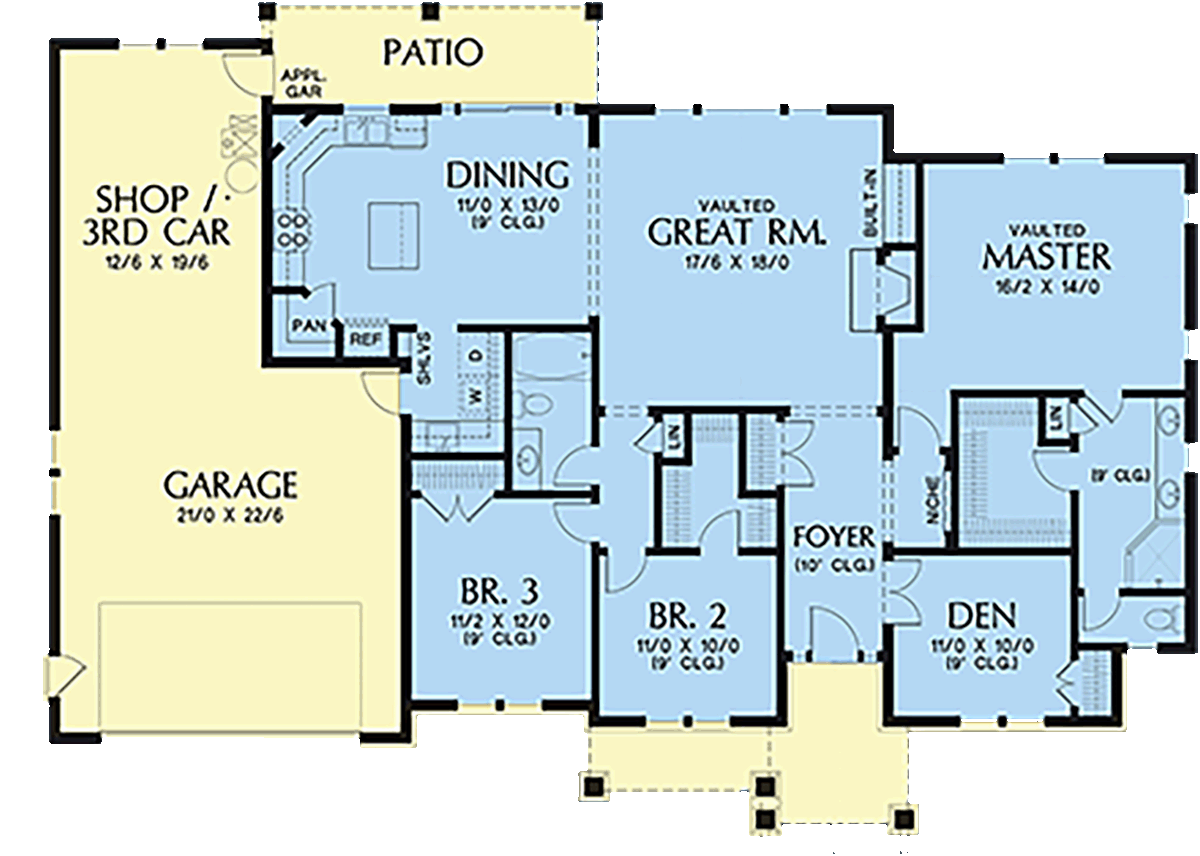 House Plan 81206 Level One