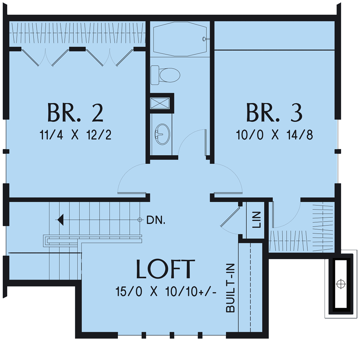 Bungalow, Cottage, Craftsman House Plan 81214 with 3 Bed, 3 Bath Level Two