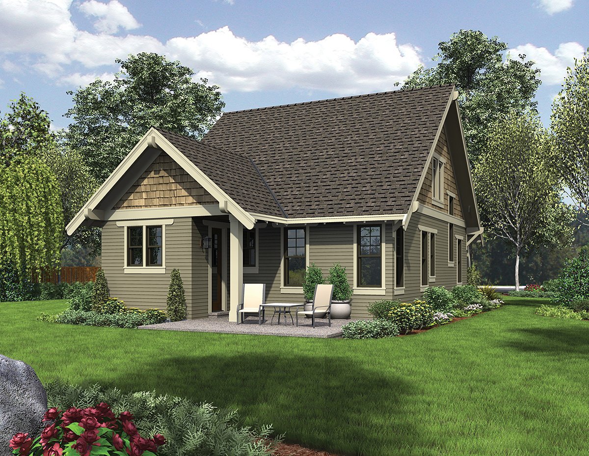 Bungalow, Cottage, Craftsman House Plan 81214 with 3 Bed, 3 Bath Rear Elevation