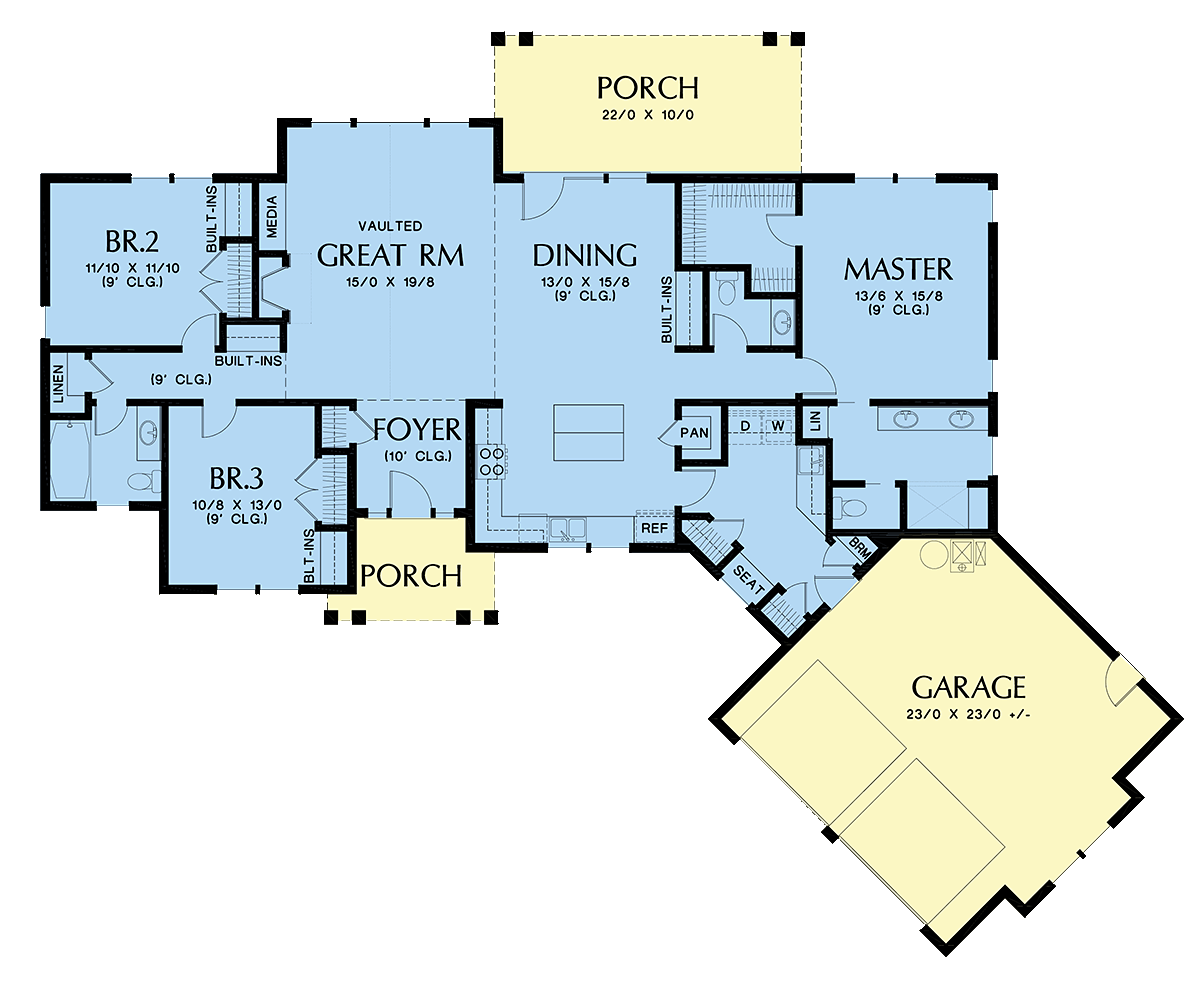 House Plan 81223 Level One