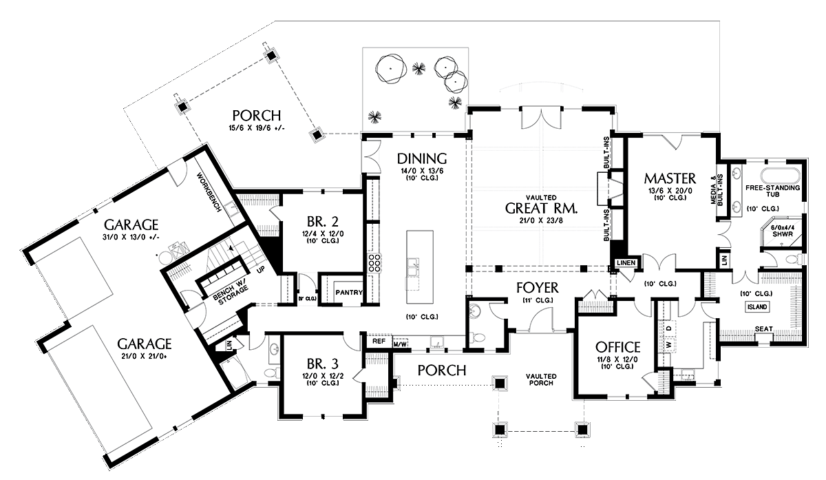 House Plan 81238 Level One