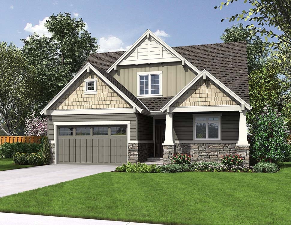 Bungalow, Craftsman Plan with 1912 Sq. Ft., 4 Bedrooms, 3 Bathrooms, 2 Car Garage Picture 5