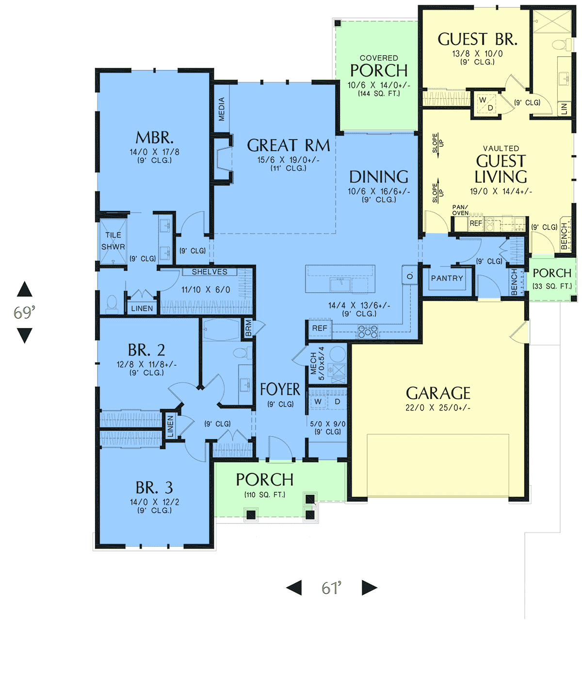 House Plan 81364 Level One