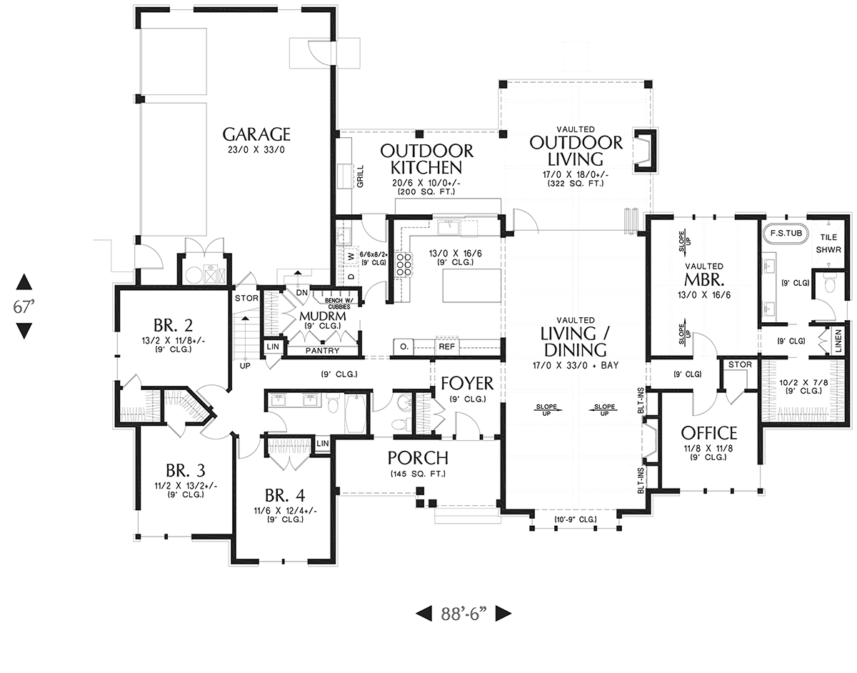 House Plan 81370 Level One