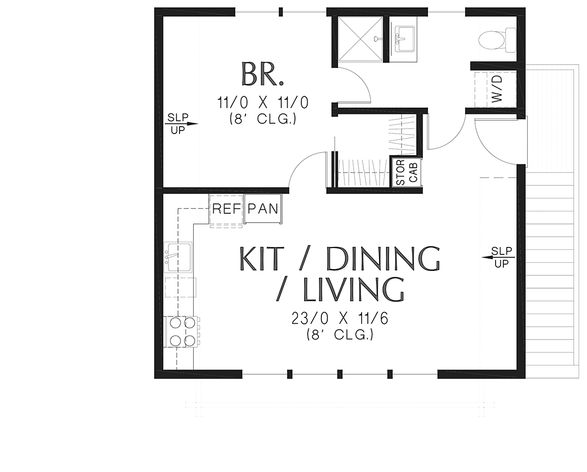 Garage-Living Plan 81373 Level Two