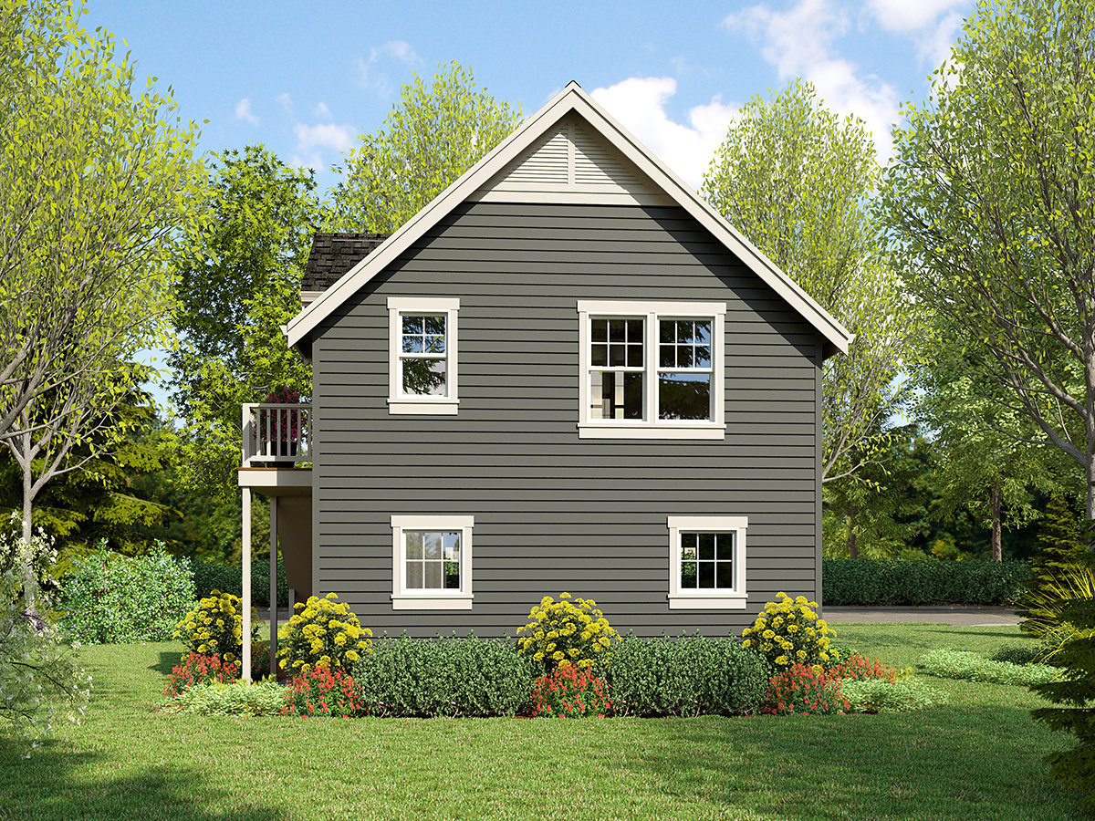 Garage-Living Plan 81373 Rear Elevation