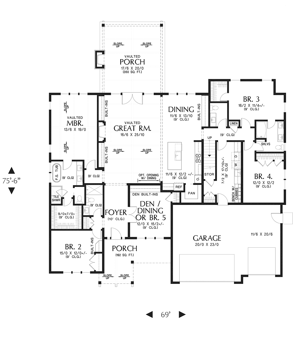 House Plan 81375 Level One