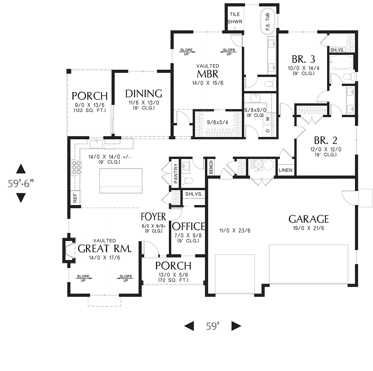 House Plan 81378 Level One
