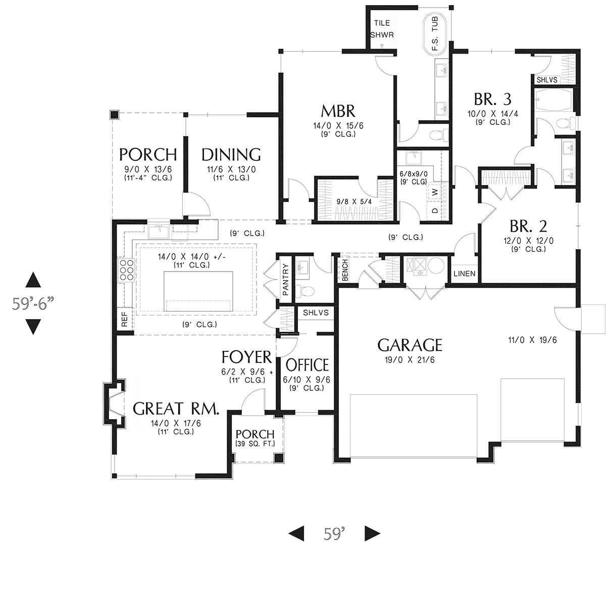 House Plan 81379 Level One